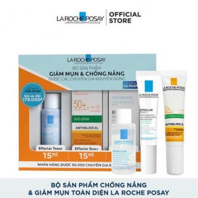 Bộ Sản Phẩm La Roche-Posay Giảm Mụn & Chống Nắng 3 Món