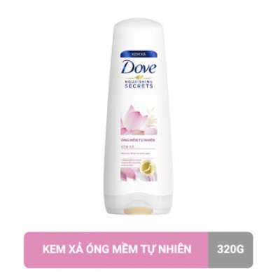 Kem Xả Dove Óng Mềm Tự Nhiên Hoa Sen Nhật & Nước Gạo 320g